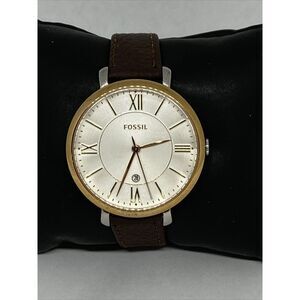 Fossil ES3644 Women's Brown Leather Silver Analog Dial Quartz Watch LW79